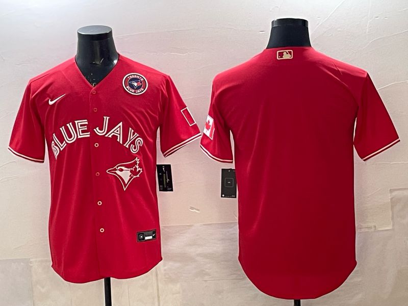 Men 2025 Toronto Blue Jays Blank Red Game Nike MLB Jersey style 04